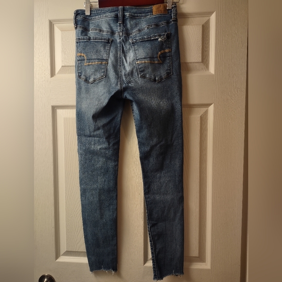 Women's American Eagle Outfitters Hi Rise Jegging Size 8 Skinny Blue Jeans - Picture 2 of 7